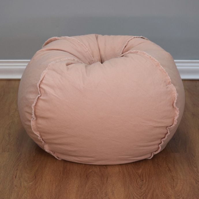 Large Canvas Bean Bag Chair with Exposed Seams