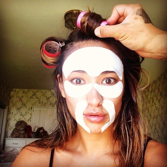 Shay Mitchell took a selfie before a photo shoot. 
Source: Instagram user shaym