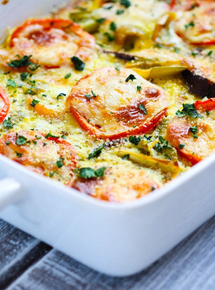 Hatch Green Chile and Tomato Egg Casserole