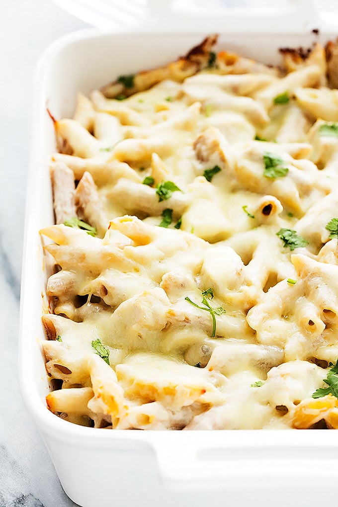 Chicken Alfredo Baked Penne