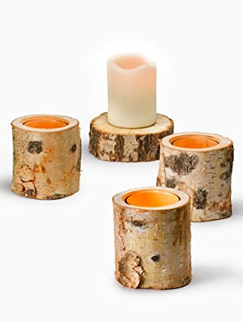 Birch Bark Tea Light Holder