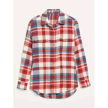 Old Navy Plaid Flannel Boyfriend Tunic Shirt I Editor Review