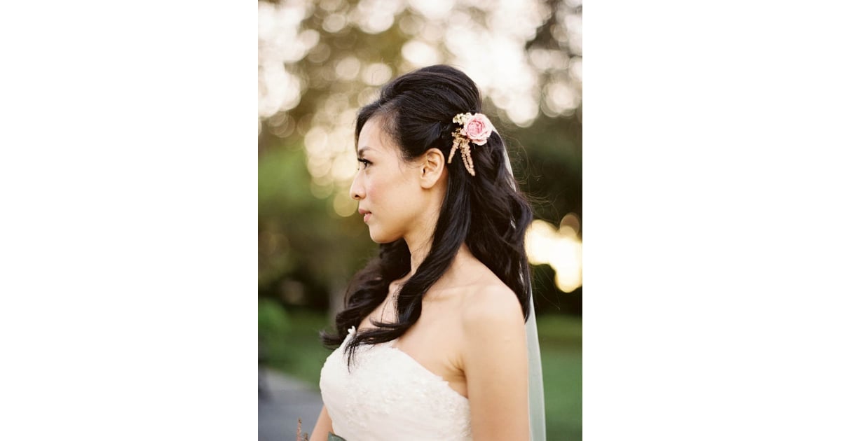A Rose Accent Wedding Hair With Flowers POPSUGAR Beauty Photo 18