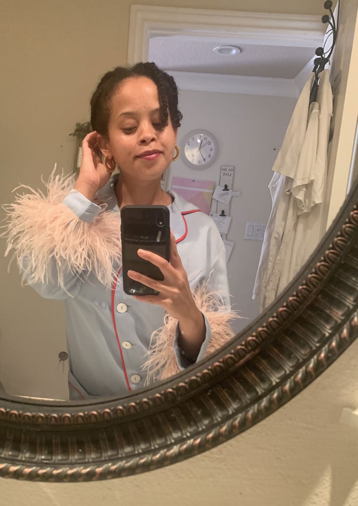 It's always a great start to the day in my feathery pajamas.