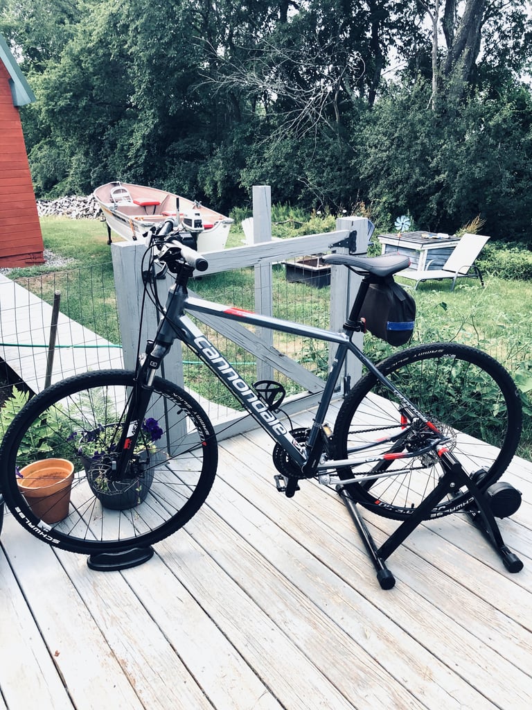 The Sportneer Bike Trainer Stand ($95) is super smooth to ride and contains six resistance settings.