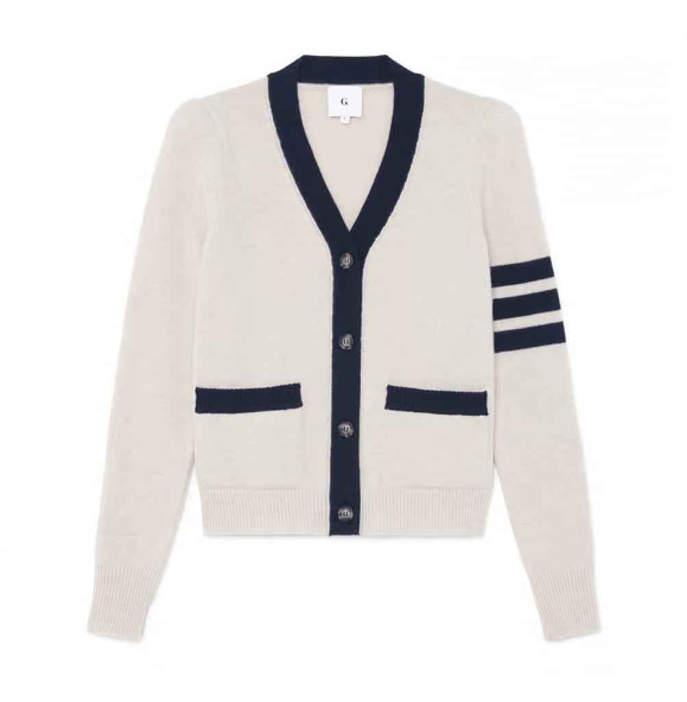 G. Label by Goop DiMatteo Puff-Sleeve Varsity Cardigan