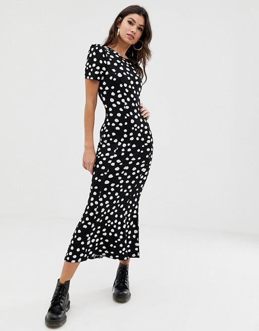 ASOS DESIGN maxi tea dress in polka dot