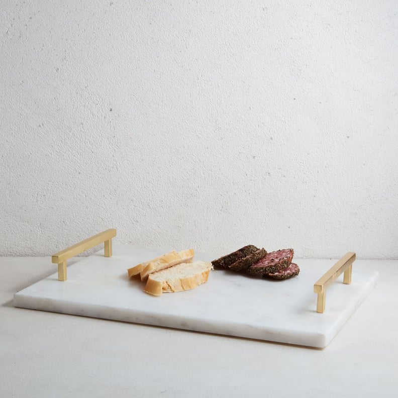 Marble and Brass Cheese Board