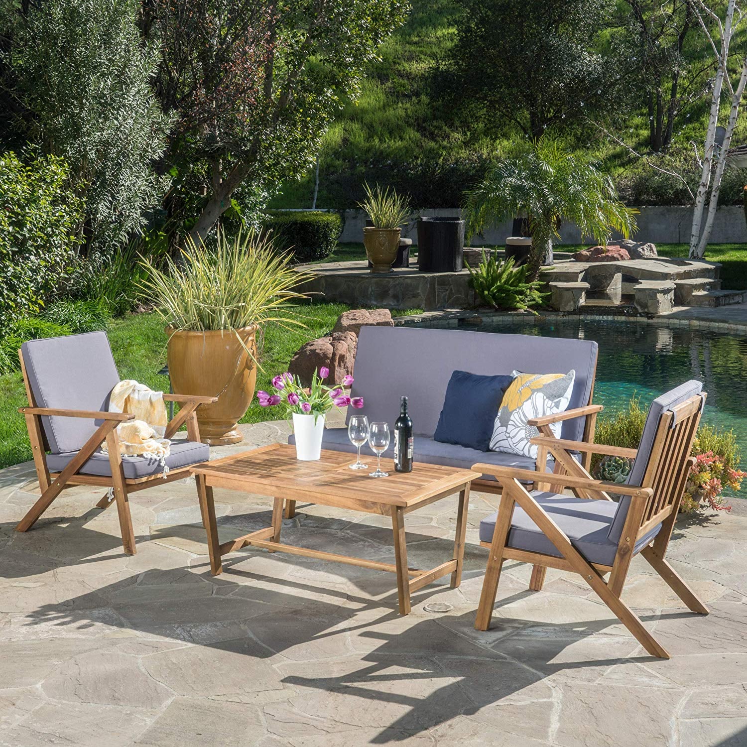 Morley 4 piece new arrivals sofa set with cushions