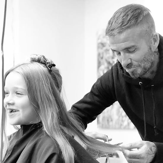 David Beckham Cutting Harper's Hair Instagram Photo 2018