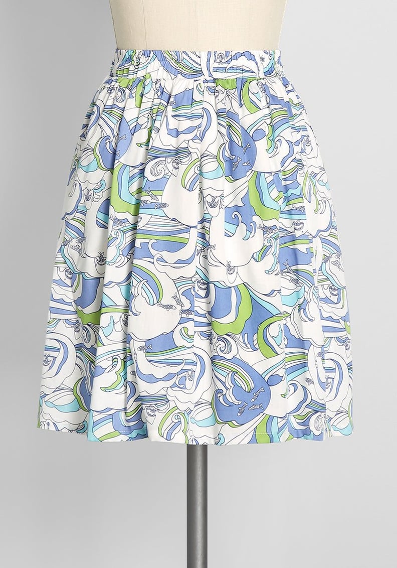 The Perfect Beach Skirt: ModCloth On My Wavelength Skater Skirt