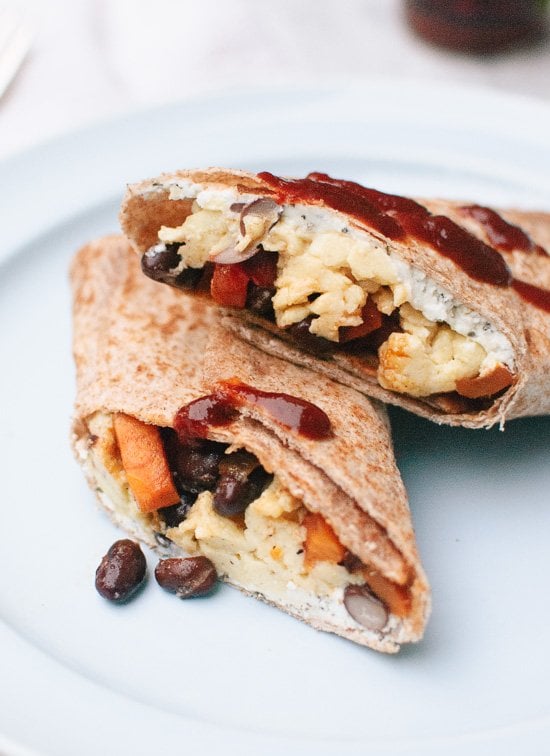 Freezer Breakfast Burritos With Sweet Potato Hash