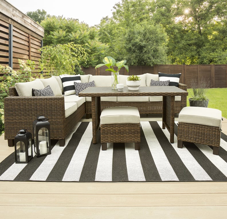 A Complete Set: Better Homes & Gardens Brookbury 5-Piece Outdoor Wicker Sectional Dining Set