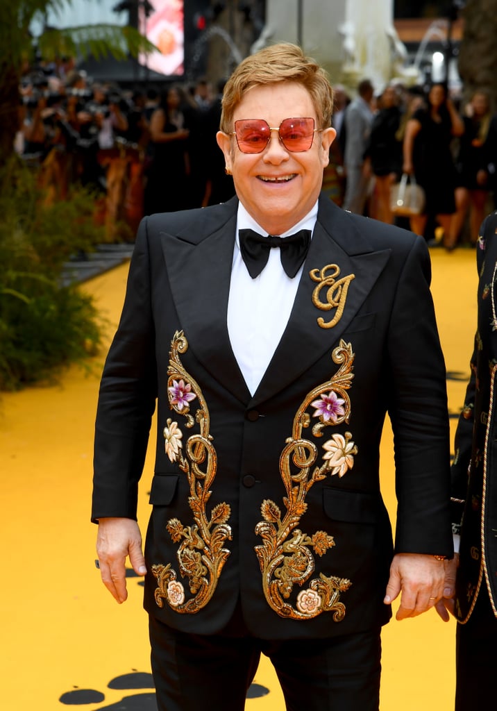 Pictured: Elton John at The Lion King premiere in London.