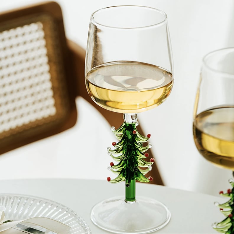 Shop Etsy's Christmas Tree Wine Glasses