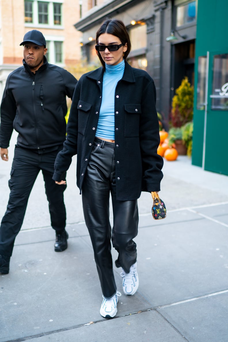 Kendall Jenner wearing Louis Vuitton Murakami Mini Speedy Bag