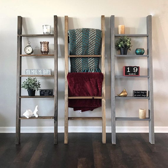 Etsy Zaycup Farmhouse Blanket Ladder