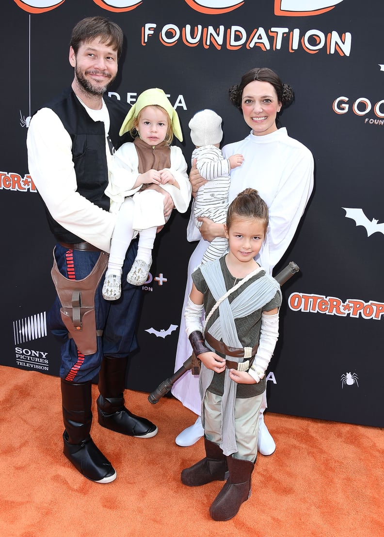 Ike Barinholtz and Erica Hanson as Han Solo and Princess Leia