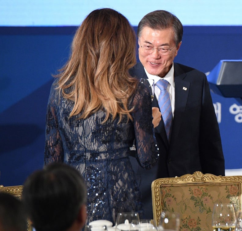 Melania Trumps Sheer Dress In South Korea Popsugar Fashion