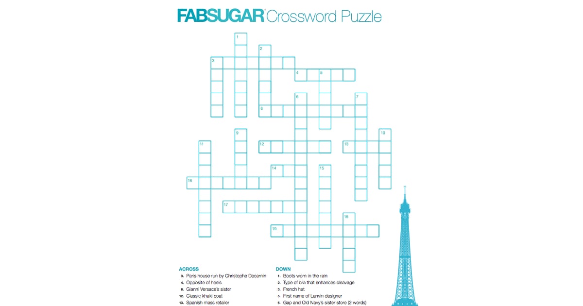 FabSugar Fashion Crossword Puzzle | POPSUGAR Fashion