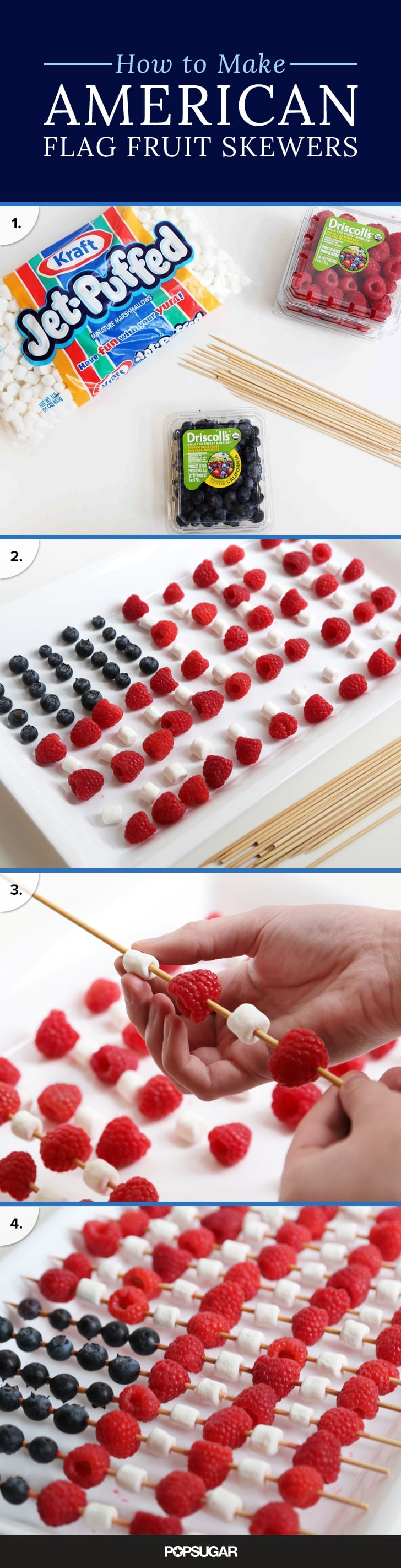 How to Make American Flag Fruit Skewers