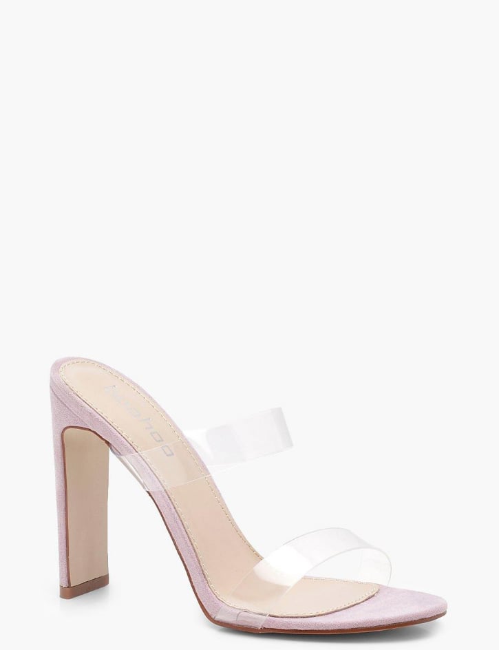 Brooke Double Clear Band Mule Heels