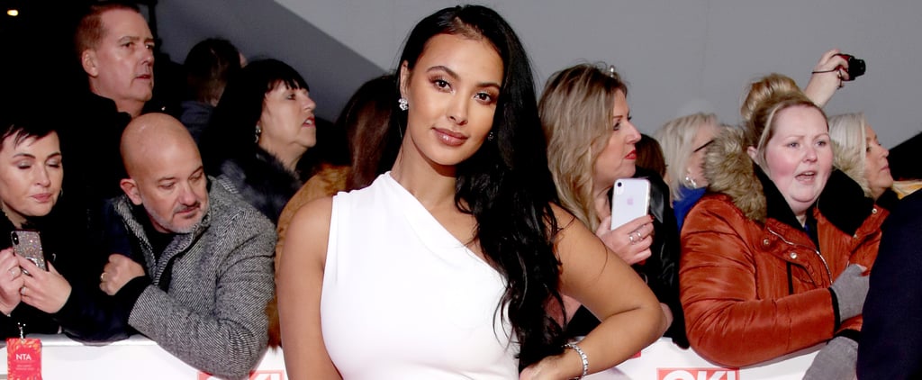 Maya Jama's White Solace London Gown at the NTA 2020