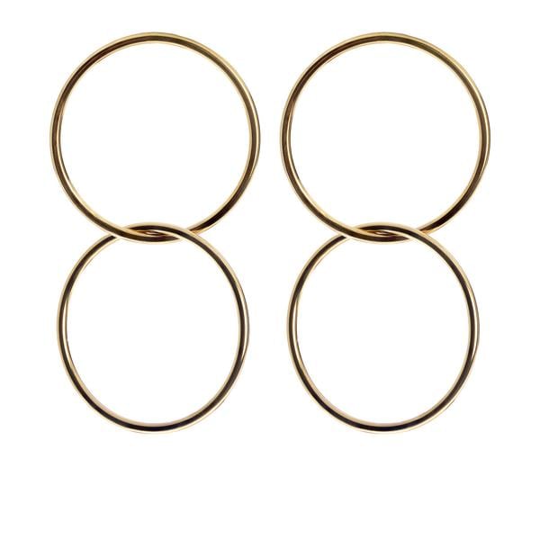 Eklexic Double Interlinking Circle Drop Earrings