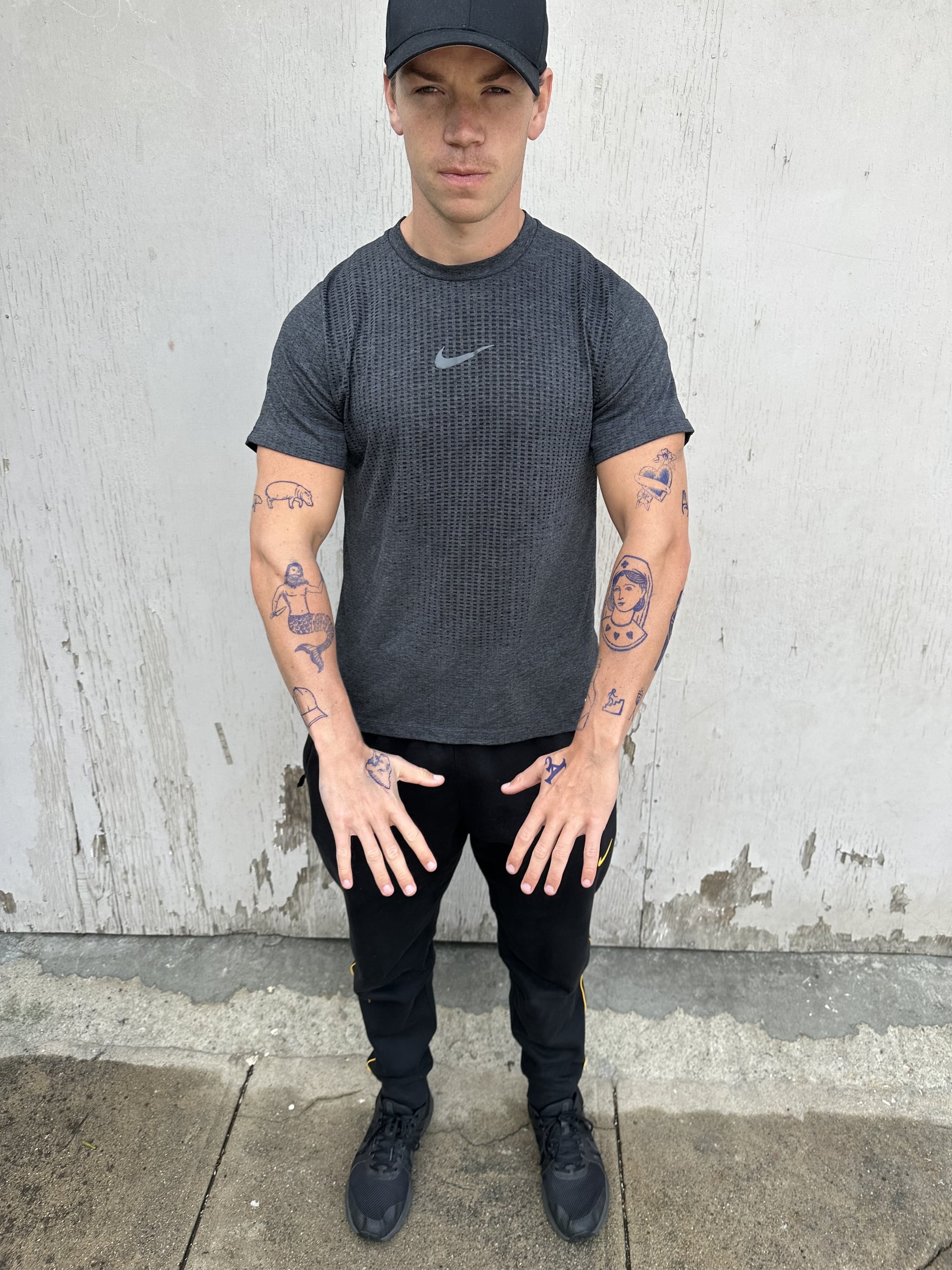 Will Poulter with his Luca tattoos for Hulu's The Bear