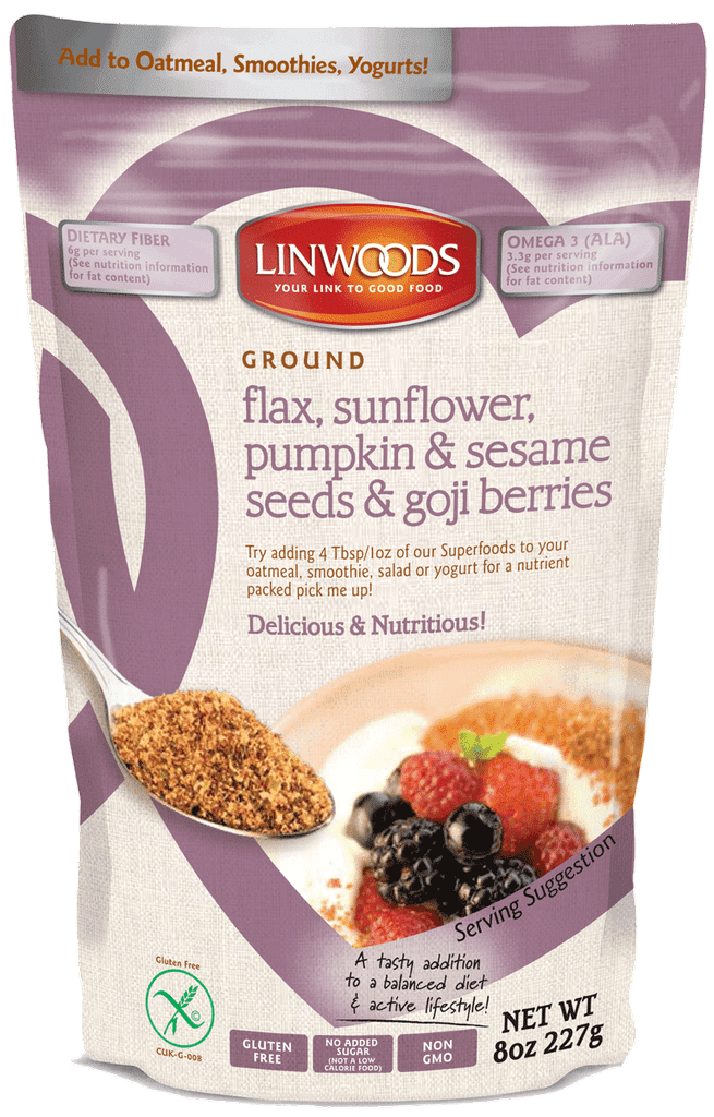 Linwoods Ground Flax, Sunflower, Pumpkin, and Sesame Seeds and Goji Berries