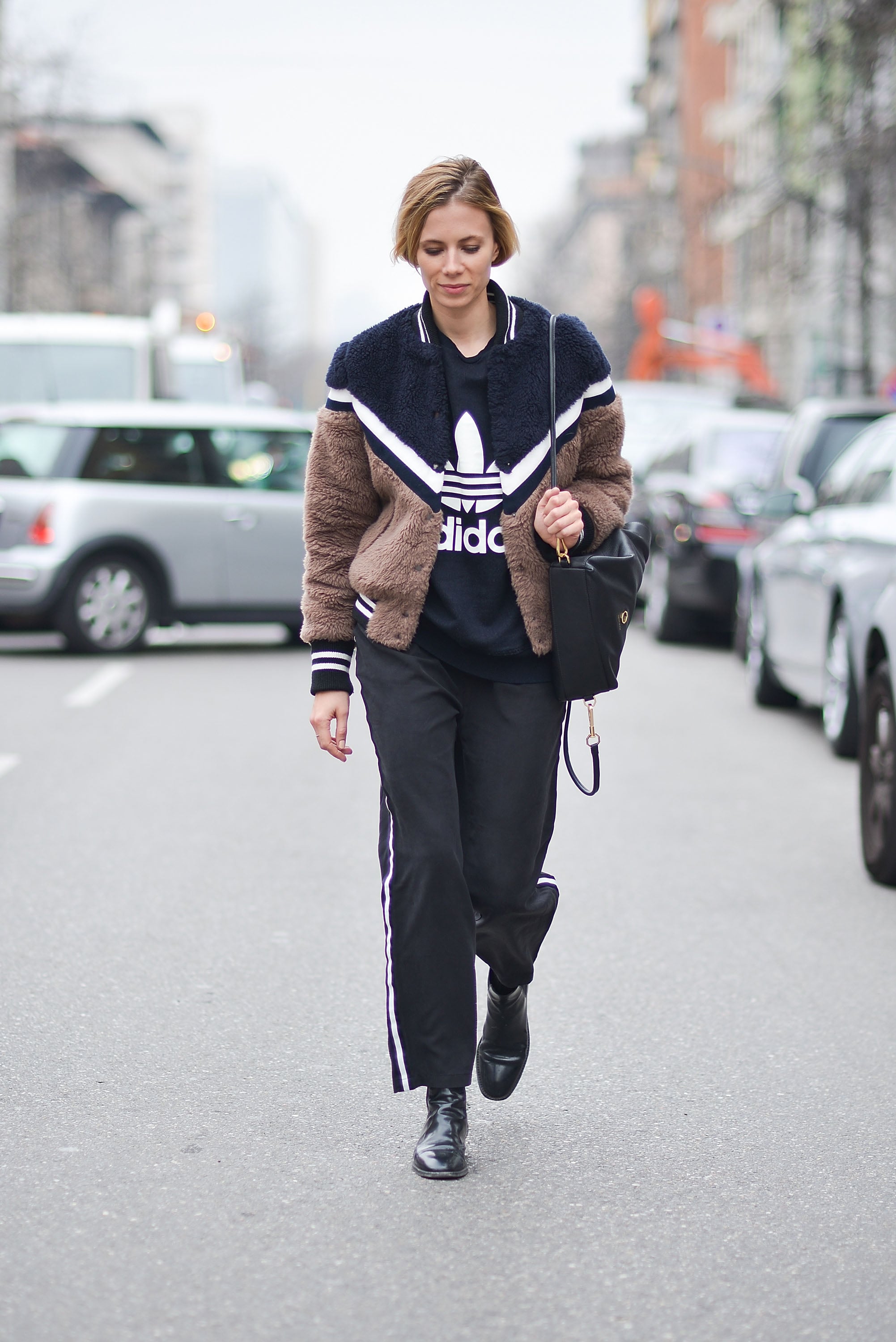 adidas pants and jean jacket