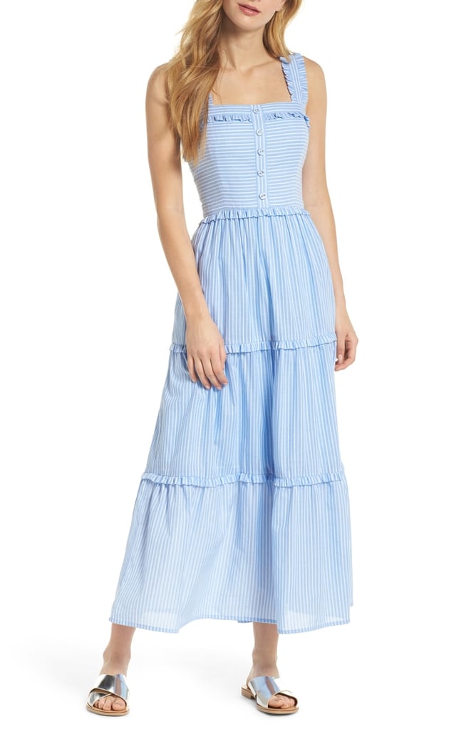 Gal Meets Glam Collection Courtney Rio Stripe Lawn Maxi Dress