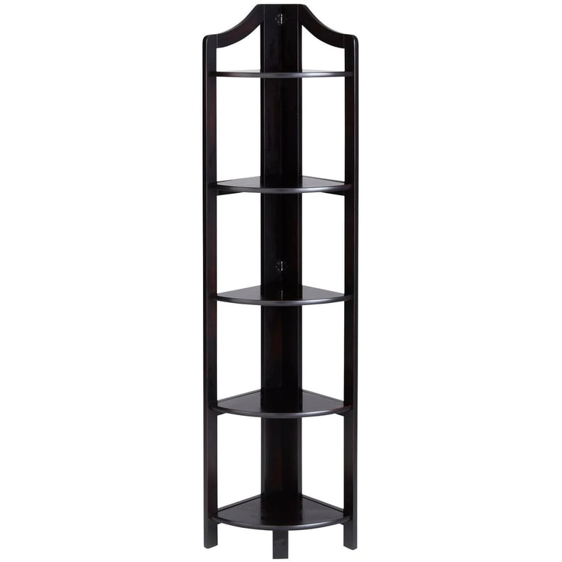 Clifton Collection Rubbed Black Tall Corner Shelf