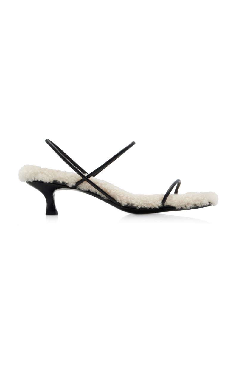 Unique Kitten Heels: St. Agni Shearling Sandals