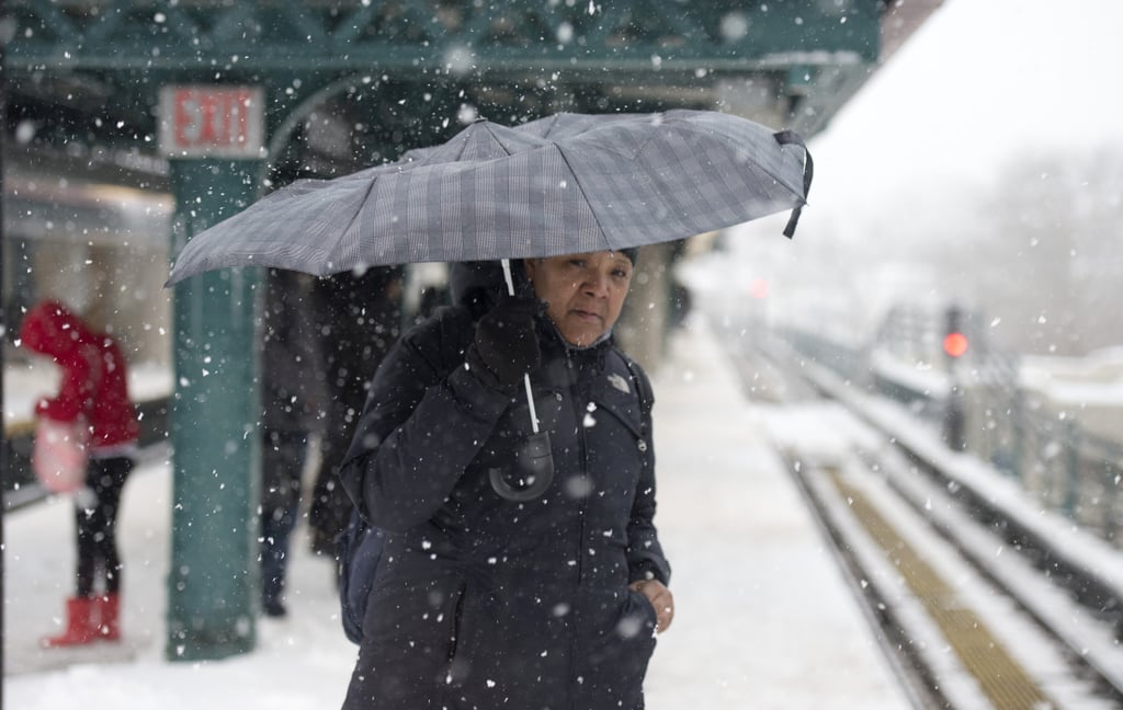 Commuters carried umbrellas to brave the NYC weather.