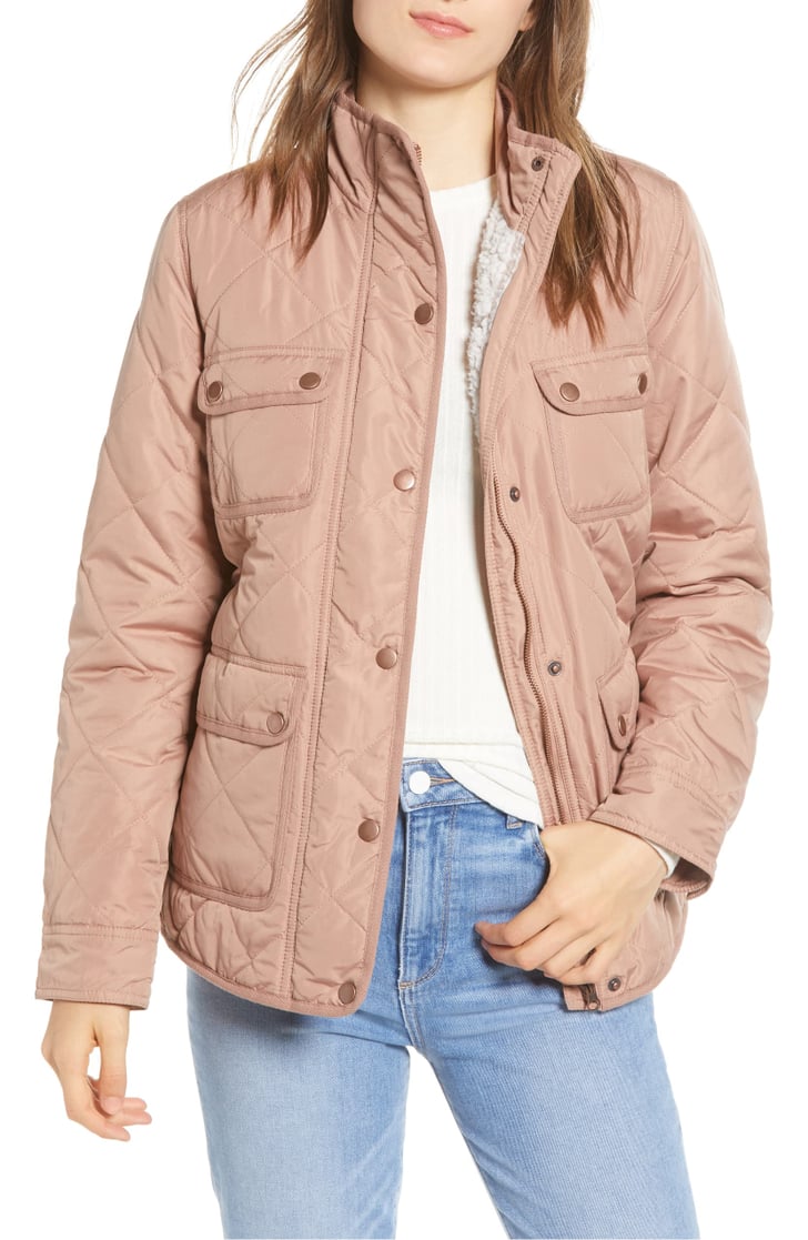 Fleece lined quilted utility jacket sale