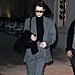 Bella Hadid Wearing a Suit With Nike Sneakers
