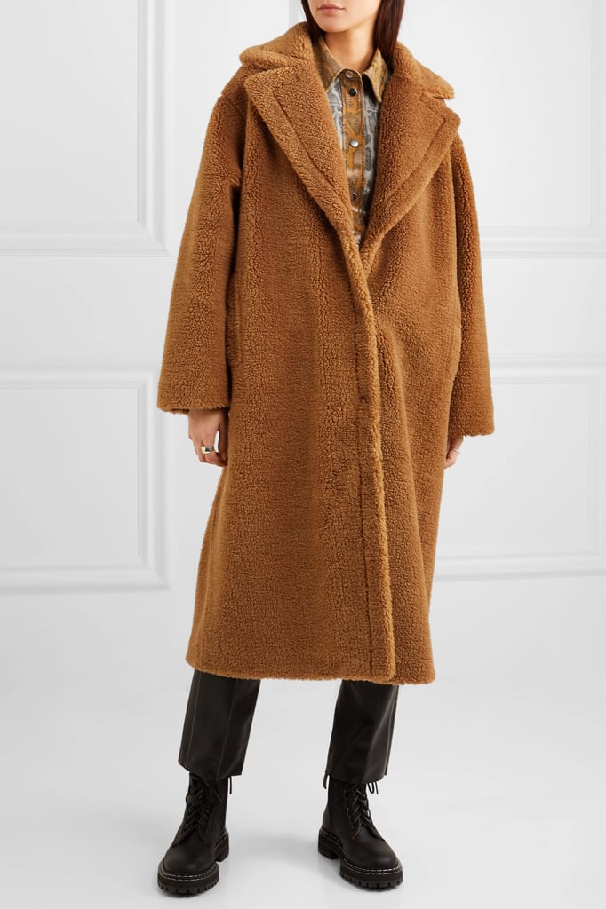 Stand Studio Brown Maria Cocoon Oversized  Faux Shearling Coat