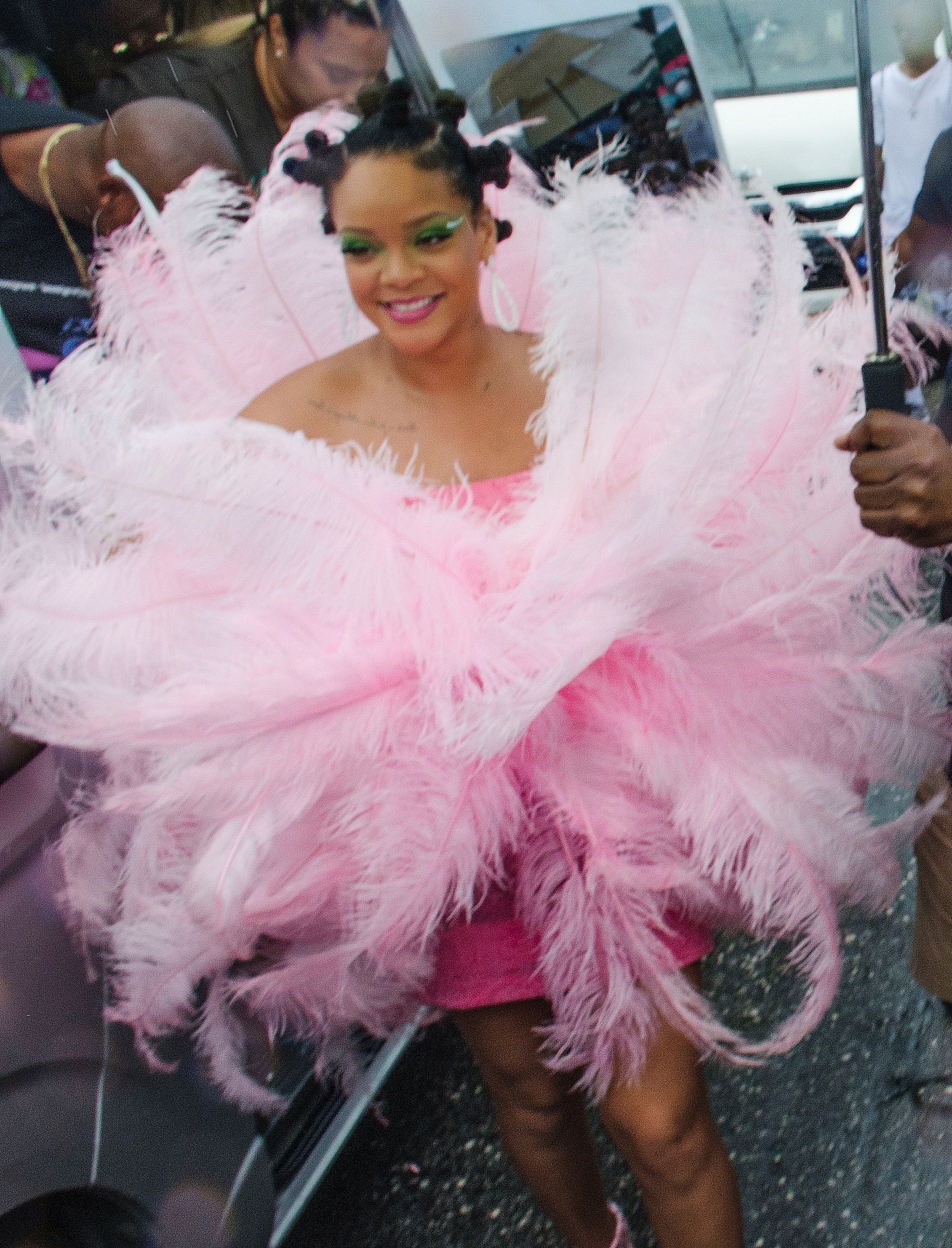 open lace back dress Rihanna Gown