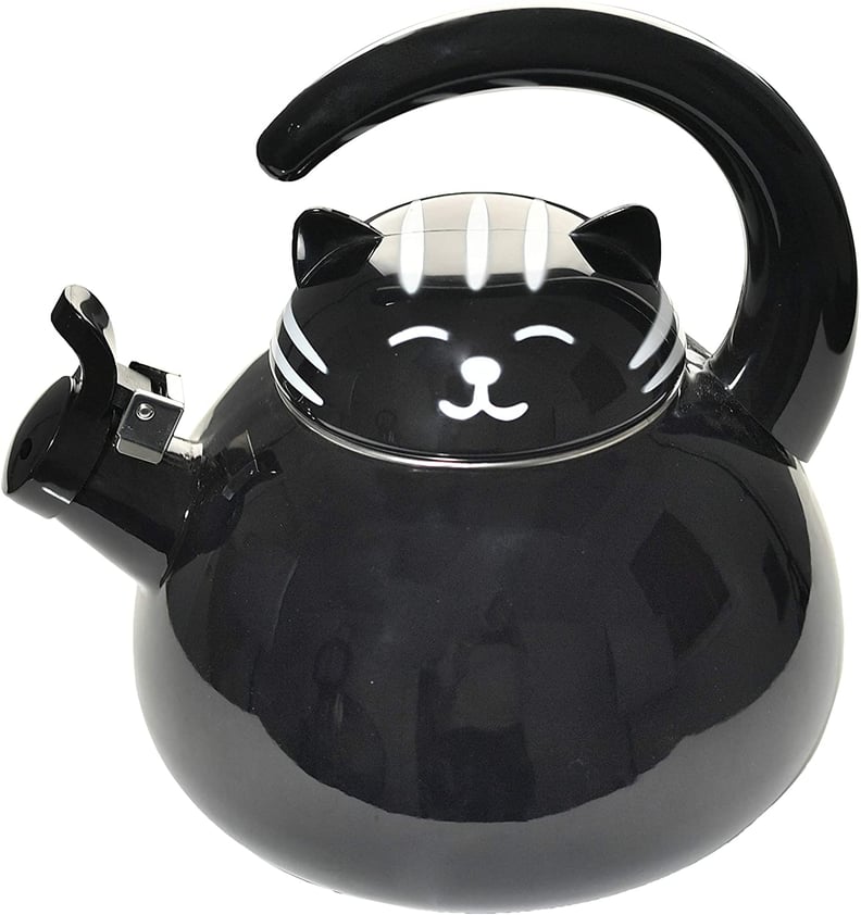HOME-X Black Cat Whistling Tea Kettle, Cute Animal Teapot, Kitchen Accessories: Kitchen & Dining