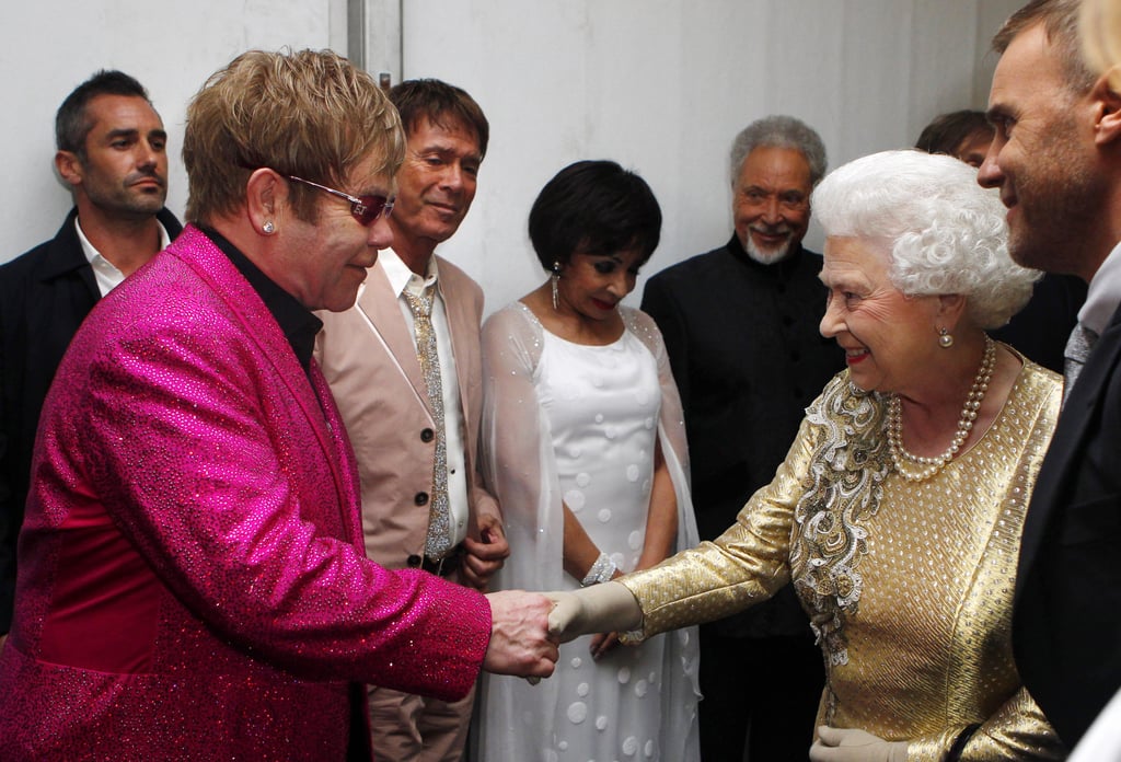 Elton John, Tom Jones, Sir Cliff Richard, and Dame Shirley Bassey, 2012