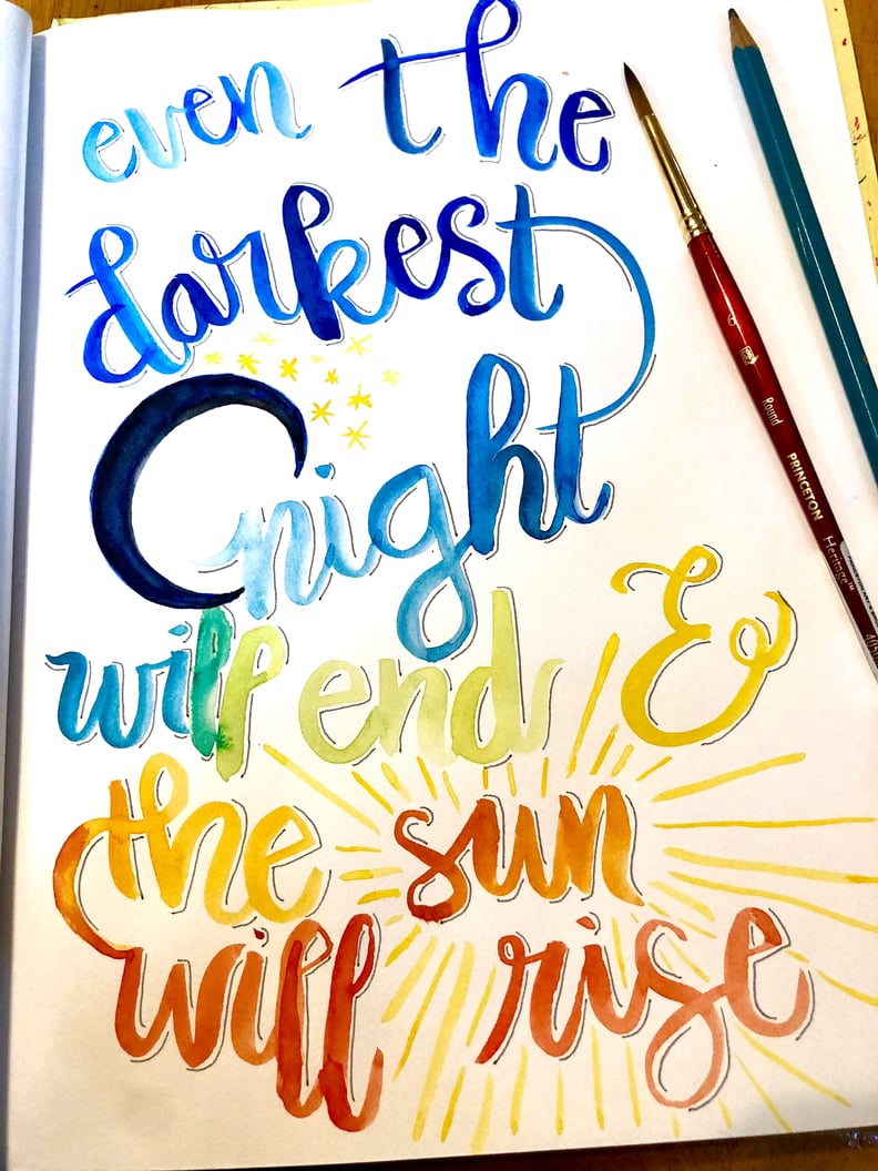 Mindful Lettering For Stress Relief | POPSUGAR Fitness