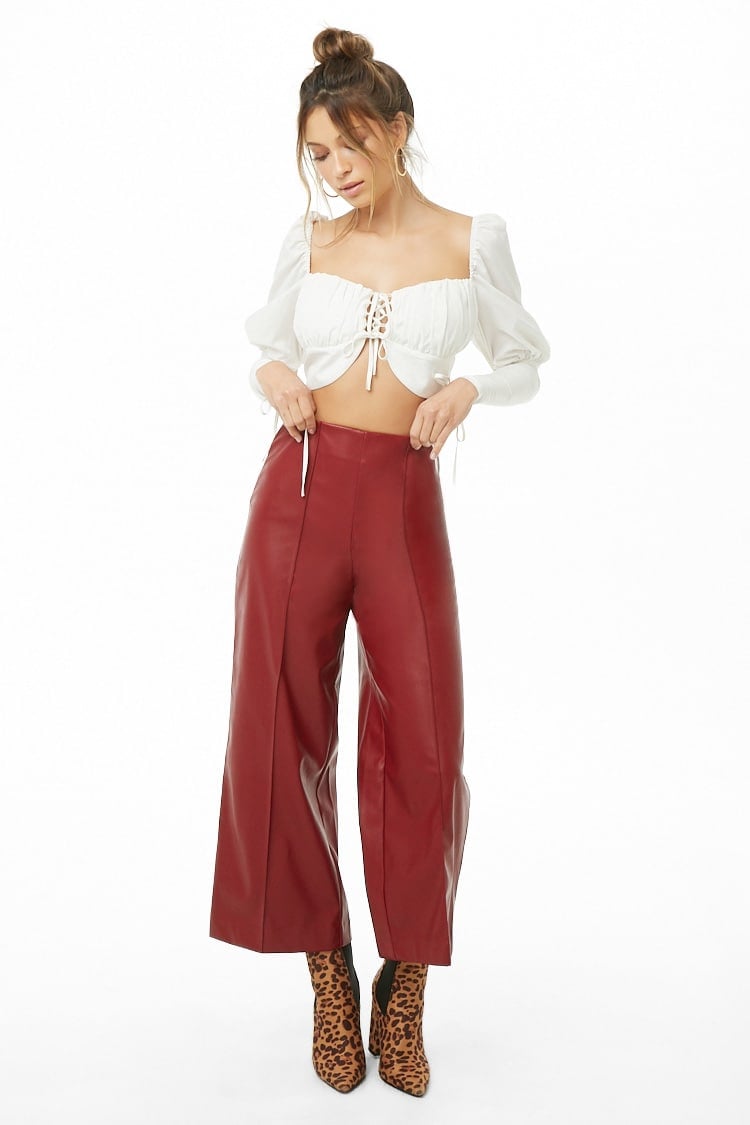 leather ankle pants