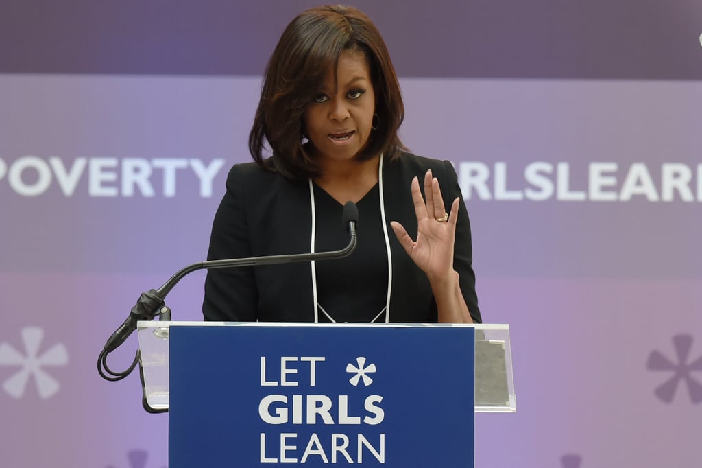 Michelle Obama's Black Suit at Let Girls Learn Event 2016