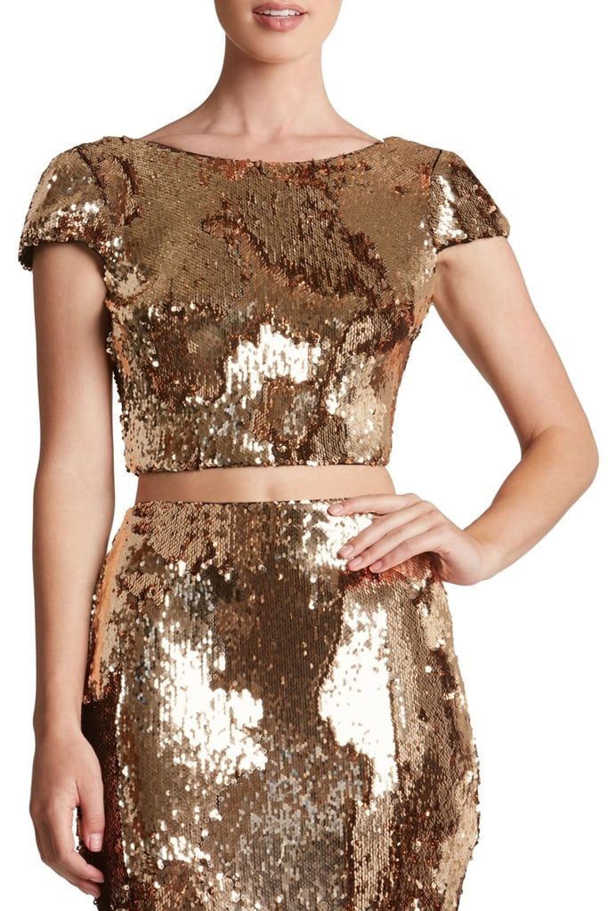 Dress the Population 'Gigi' Scoop Back Sequin Crop Top