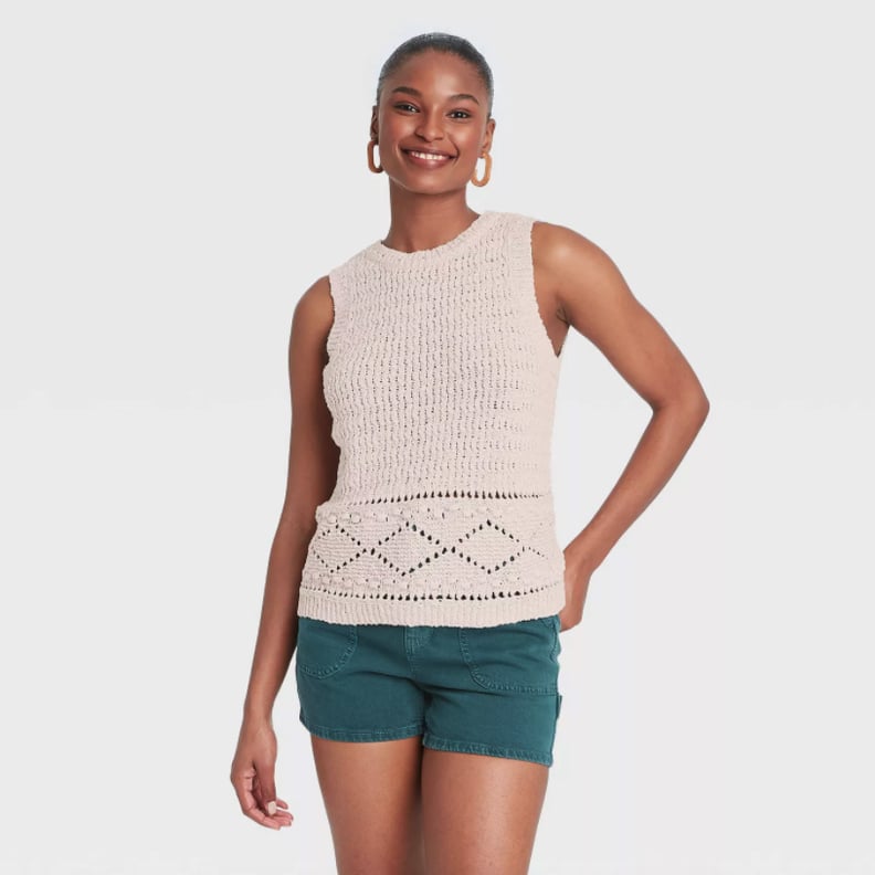 Summery Sweater: Universal Thread Pointelle Crewneck Sweater Tank