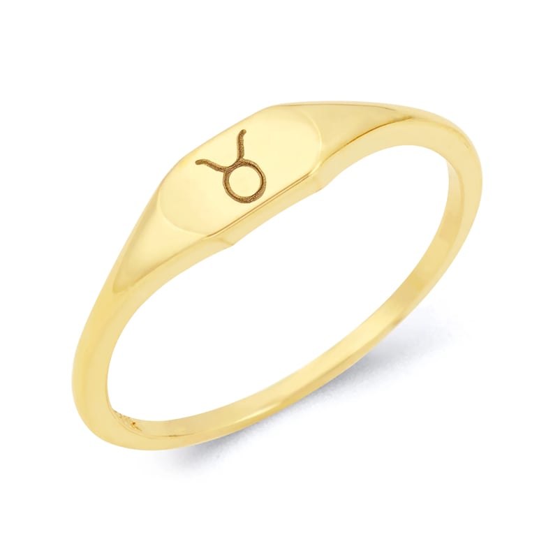 Zodiac Jewelry For Taurus: Solid Gold Zodiac Stack Ring