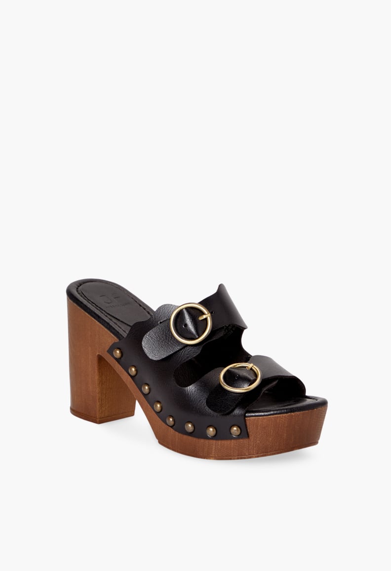 Ayesha Curry x JustFab Billie Sandals in Black Caviar