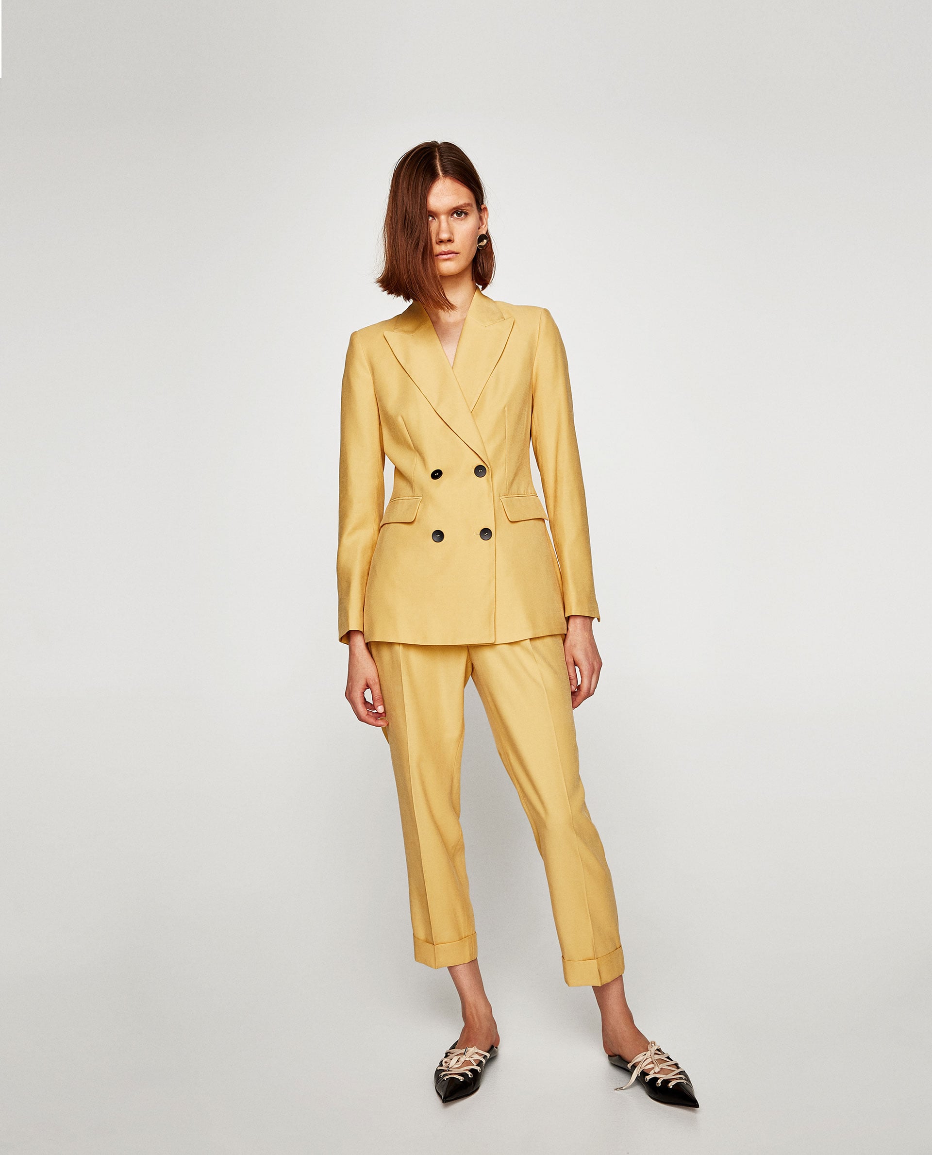 yellow pantsuit outfit