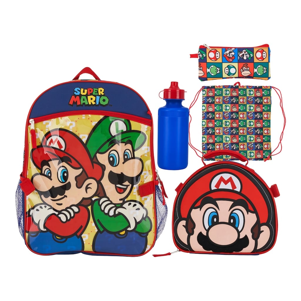 Mario Bros. 5-piece Backpack Set